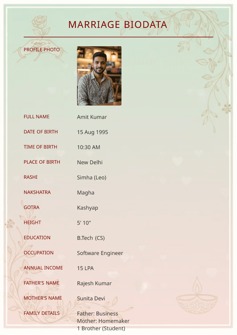 Royal Marriage Biodata